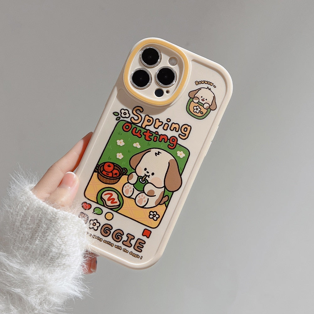 Retro Puppy Dog Art Phone Case