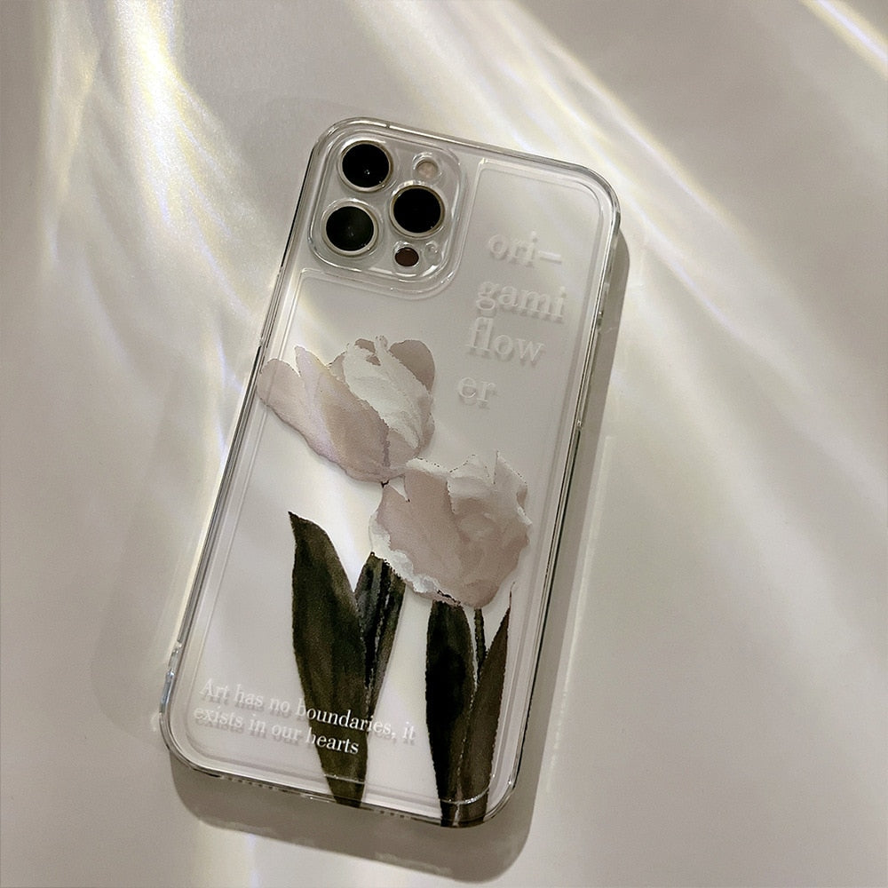 Cool White Flowers Phone Case