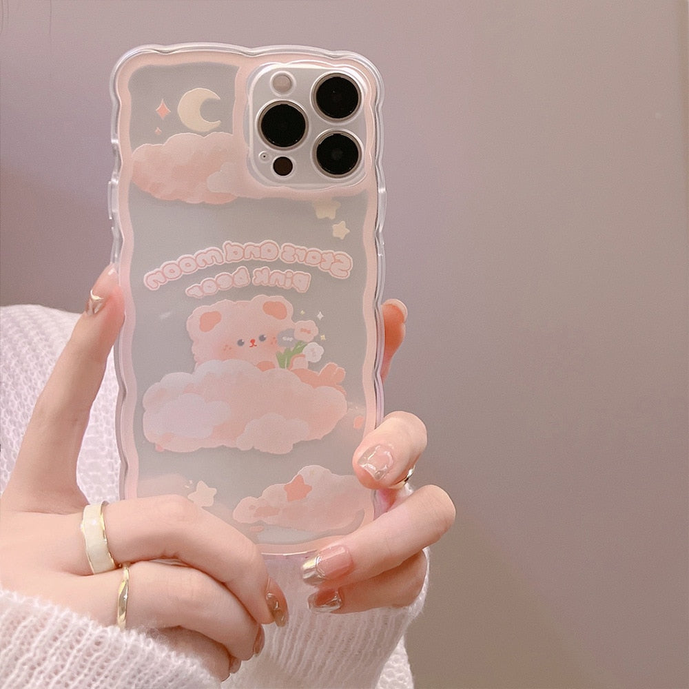 Stars & Moon Pink Bear Phone Case (2 Variants)