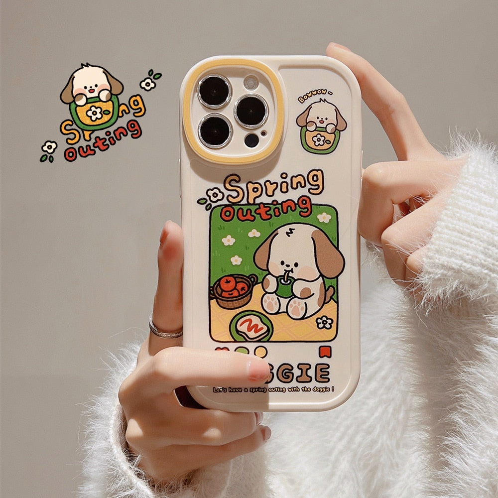 Retro Puppy Dog Art Phone Case