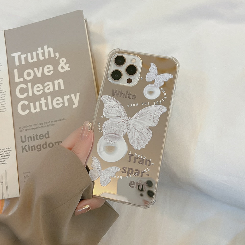 Crystal Mirror Butterfly Phone Case