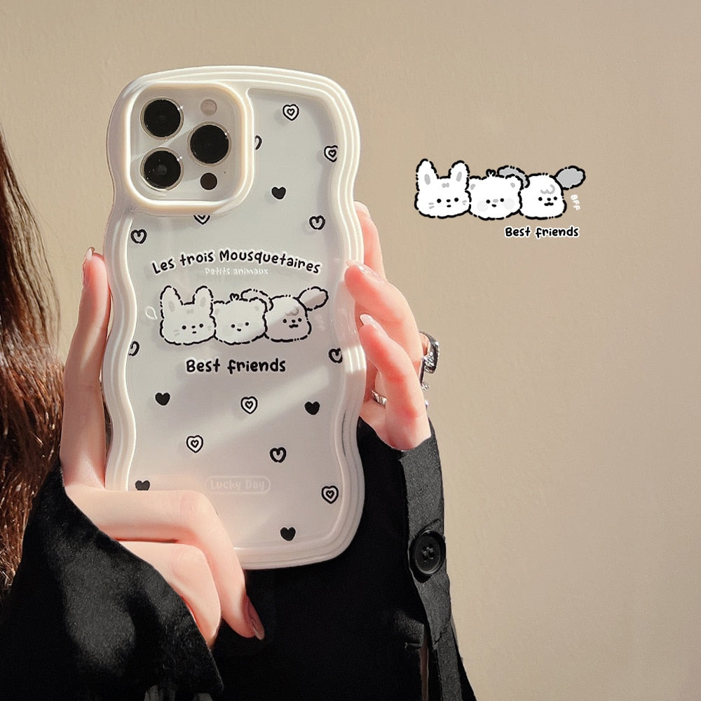Cute Puppy Bear & Bunny Phone Case